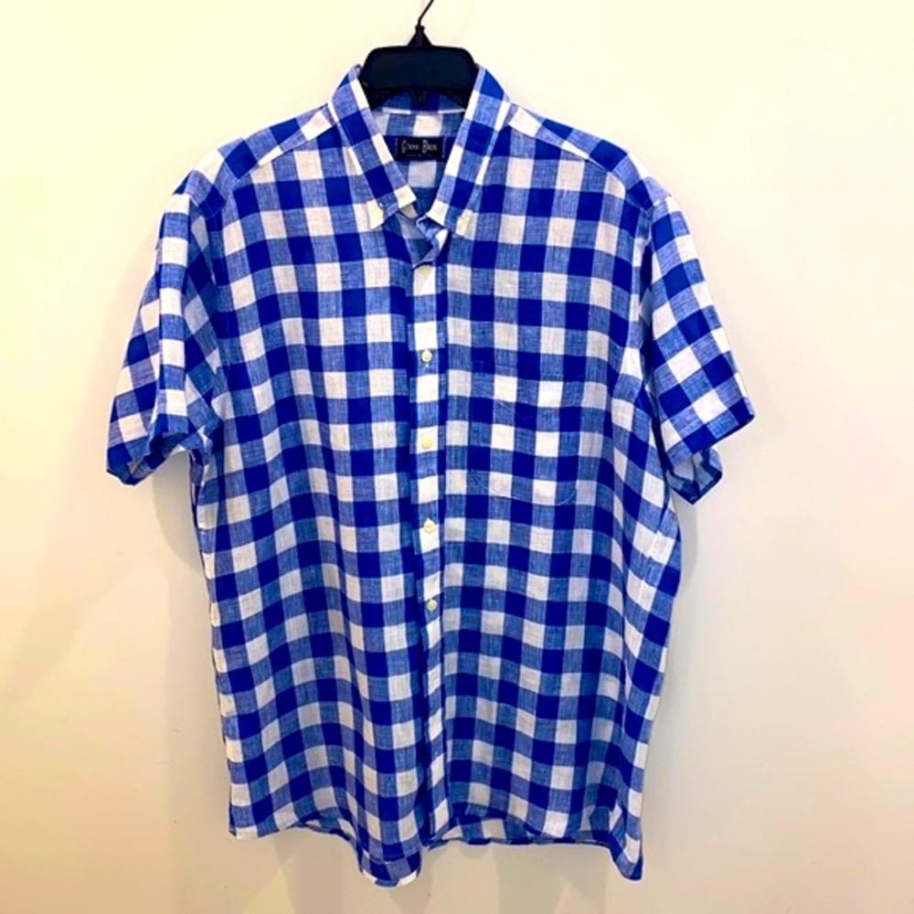 Gitman Brothers Blue and White Checkered Casual Button Down Shirt